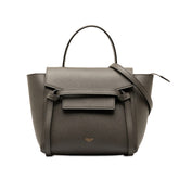 セリーヌ ナノ ベルトバッグ ハンドバッグ ショルダーバッグ 2WAY S-AI-1282 グレー レザー レディース CELINE 【中古】
